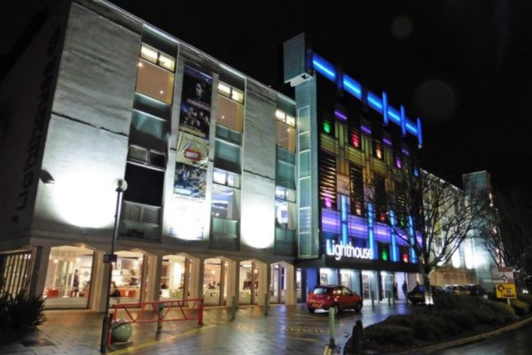 Lighthouse Poole exterior at night