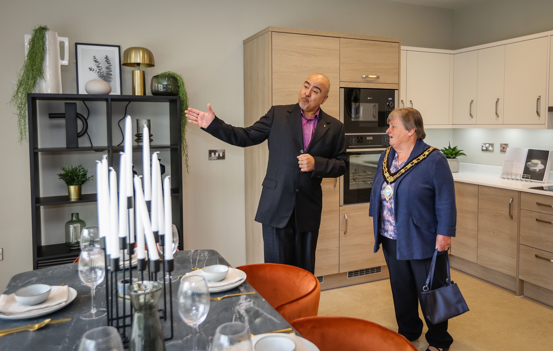 mayor of taunton being showed round quantock house