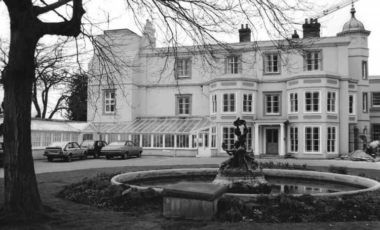 Finch House fountain sculpture before