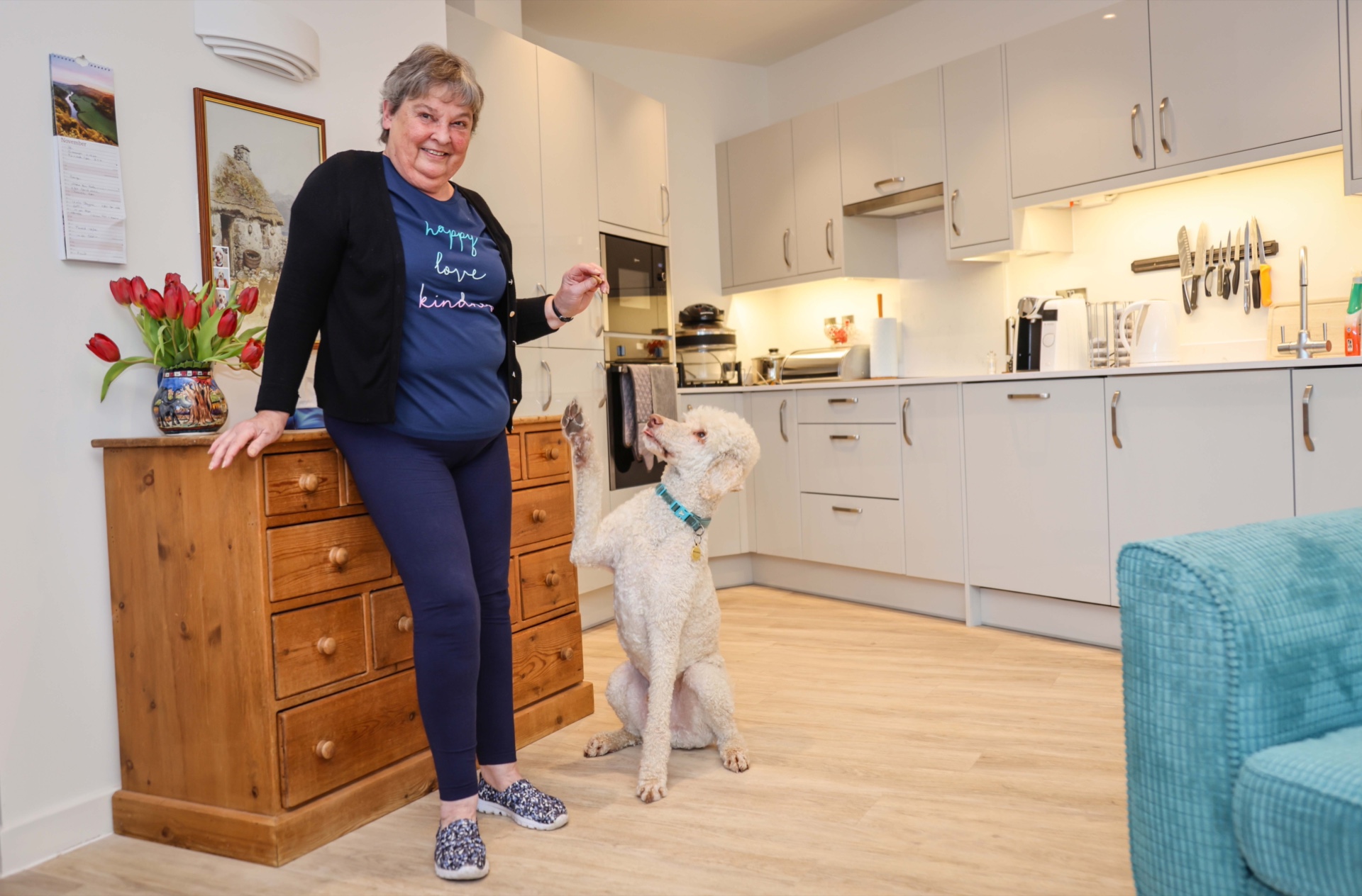 Vista Claire with her dog